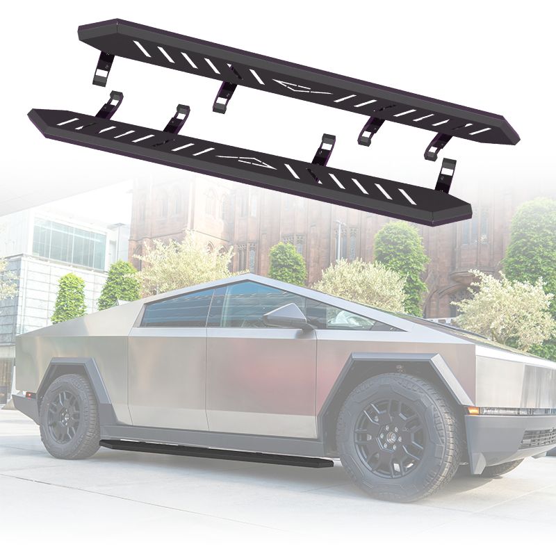 Tesla Cybertruck Fixed Side Steps – Heavy-Duty Q235A Steel with Anti-Slip Powder Coating – Triangle Design for Enhanced Protection & Style