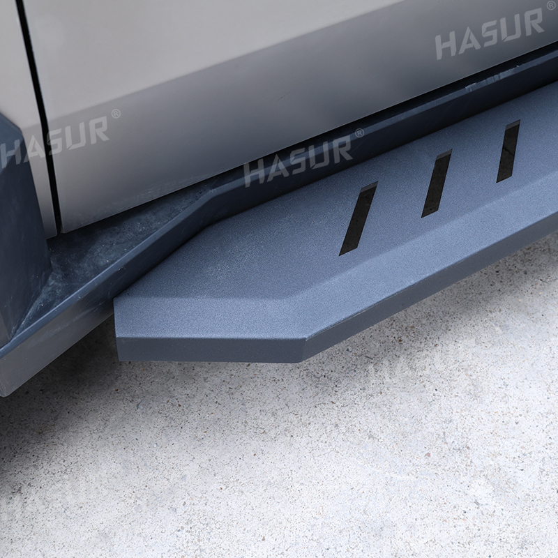 Tesla Cybertruck Fixed Side Steps – Heavy-Duty Q235A Steel with Anti-Slip Powder Coating – Triangle Design for Enhanced Protection & Style