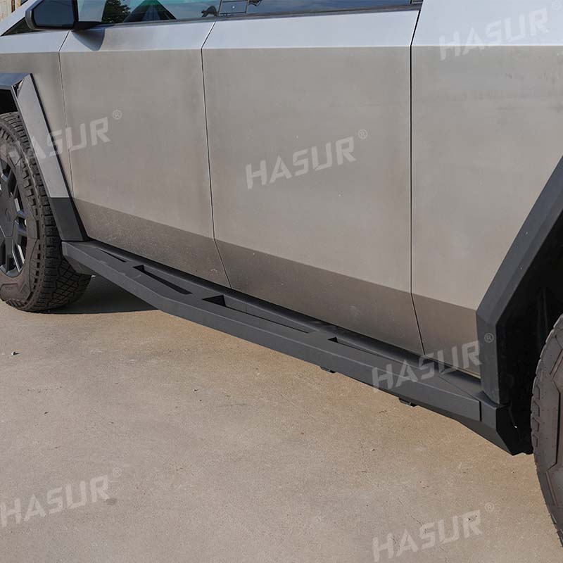 Tesla Cybertruck Heavy-Duty Side Steps – Q235A Steel, Anti-Slip Powder Coated, Triangular Design – Perfect Fit for Cybertruck Aesthetics