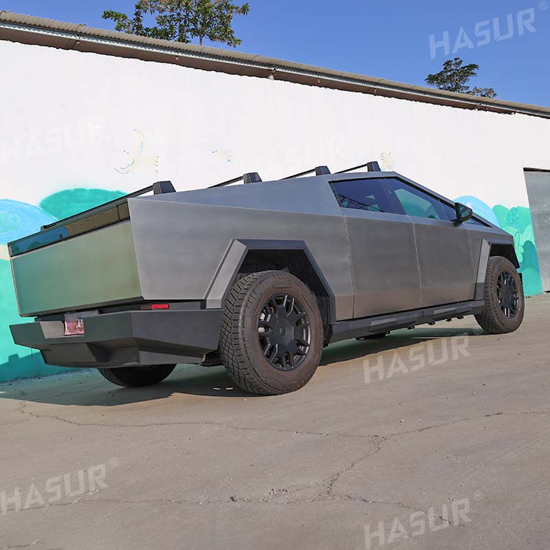 Tesla Cybertruck Side Steps - Heavy Duty Steel Running Boards - Q235A Powder Coated - Anti-Slip Replacement for Plastic Rocker Panels - 2023+ Cybertruck Accessories