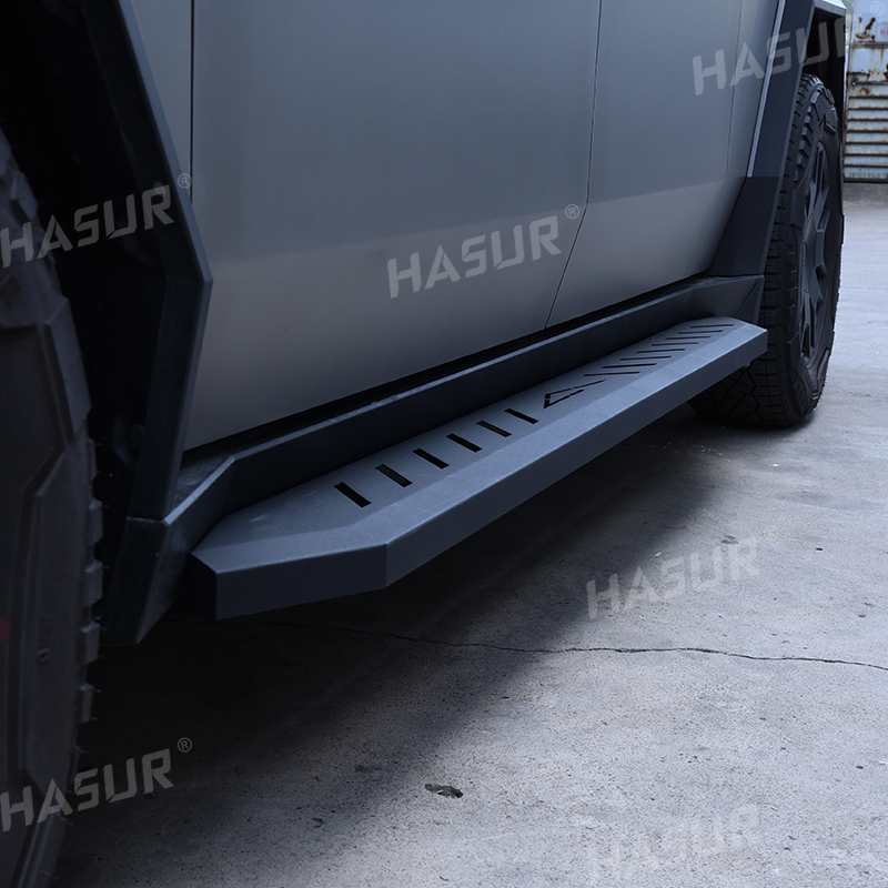 Tesla Cybertruck Fixed Side Steps – Heavy-Duty Q235A Steel with Anti-Slip Powder Coating – Triangle Design for Enhanced Protection & Style