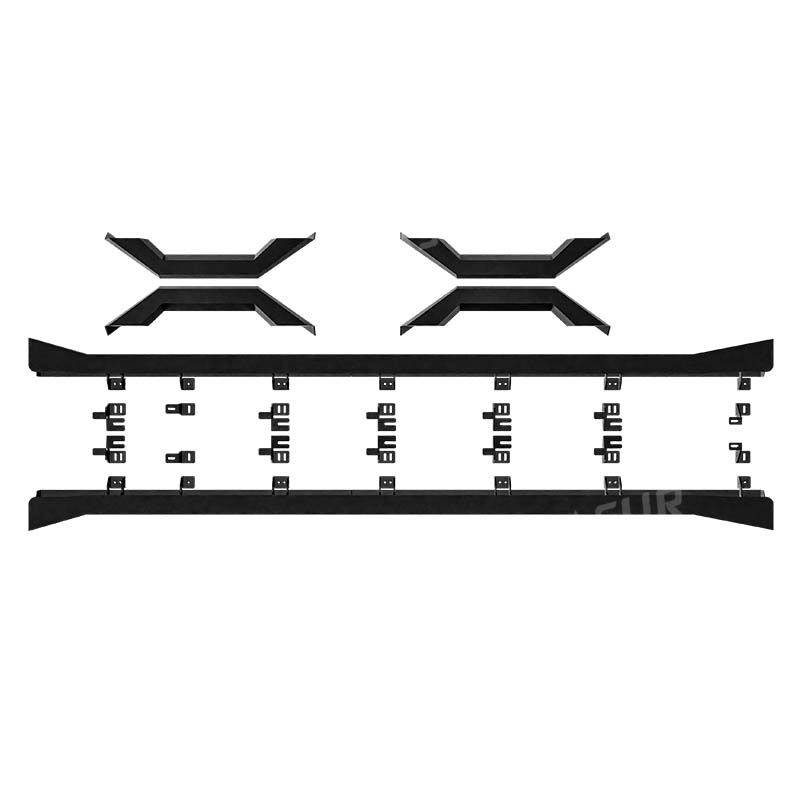 Tesla Cybertruck Side Steps - Heavy Duty Steel Running Boards - Q235A Powder Coated - Anti-Slip Replacement for Plastic Rocker Panels - 2023+ Cybertruck Accessories