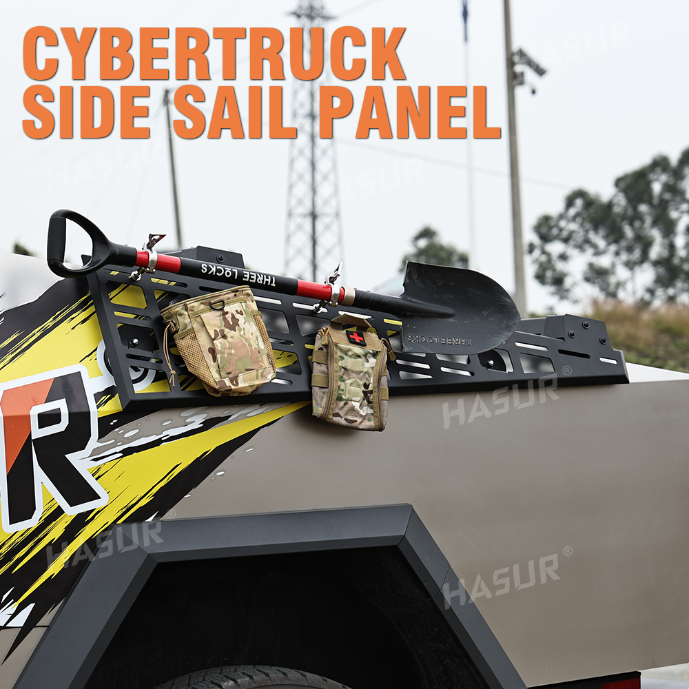 Tesla Cybertruck MOLLE Side Sail Panel Rack Set – Heavy-Duty Aluminum, Fits All MOLLE Accessories