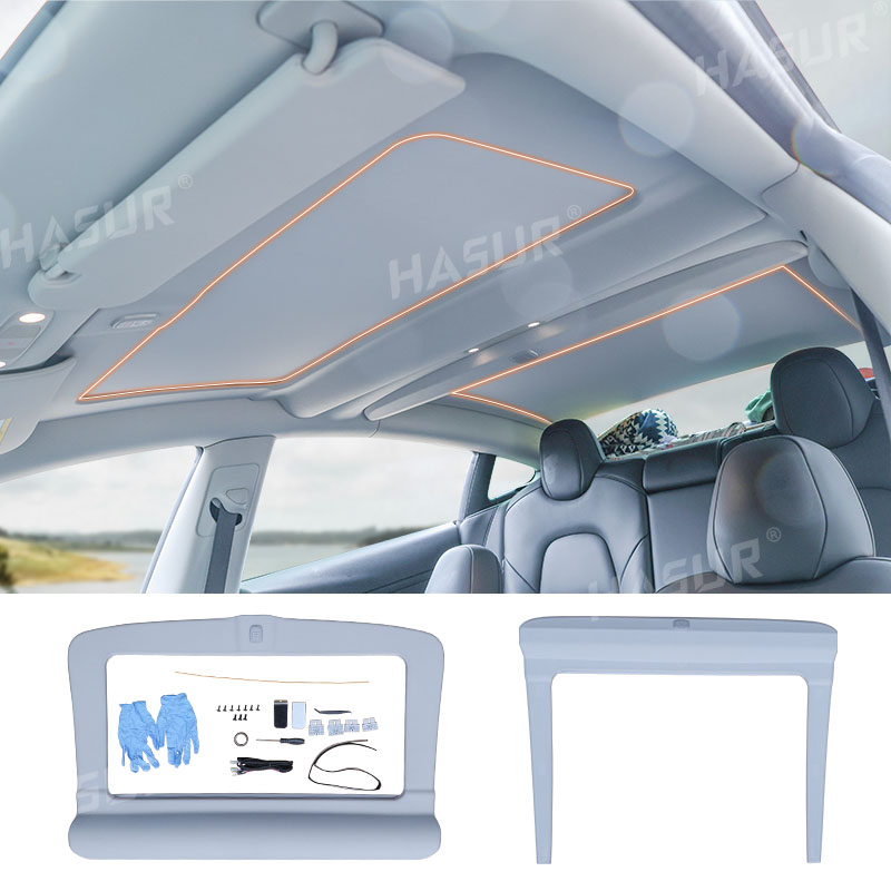 Tesla Model 3 Power Sunshade - Automatic Retractable Roof Shade for Model 3 (2017-2024) - Heat & UV Blocking, One-Touch Control, Gesture Operation,Premium Fit
