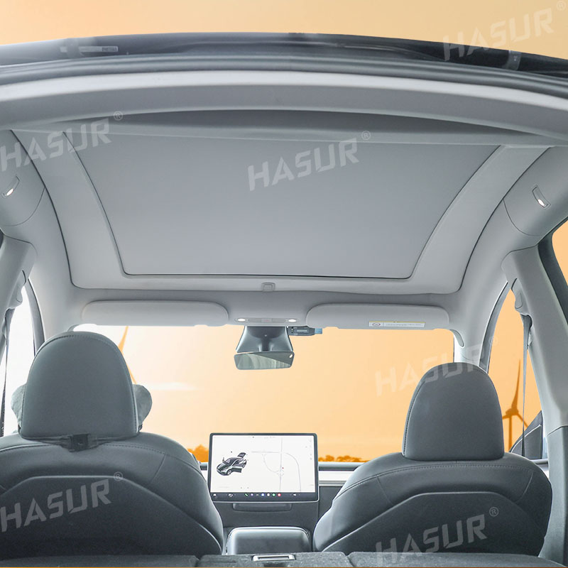 Tesla Model Y Sunshade 2020-2024 - Automatic Retractable Roof Shade with One-Touch & Voice Control - Premium Sunshade for Tesla Model Y