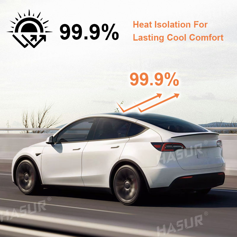 Tesla Model Y Sunshade 2020-2024 - Automatic Retractable Roof Shade with One-Touch & Voice Control - Premium Sunshade for Tesla Model Y