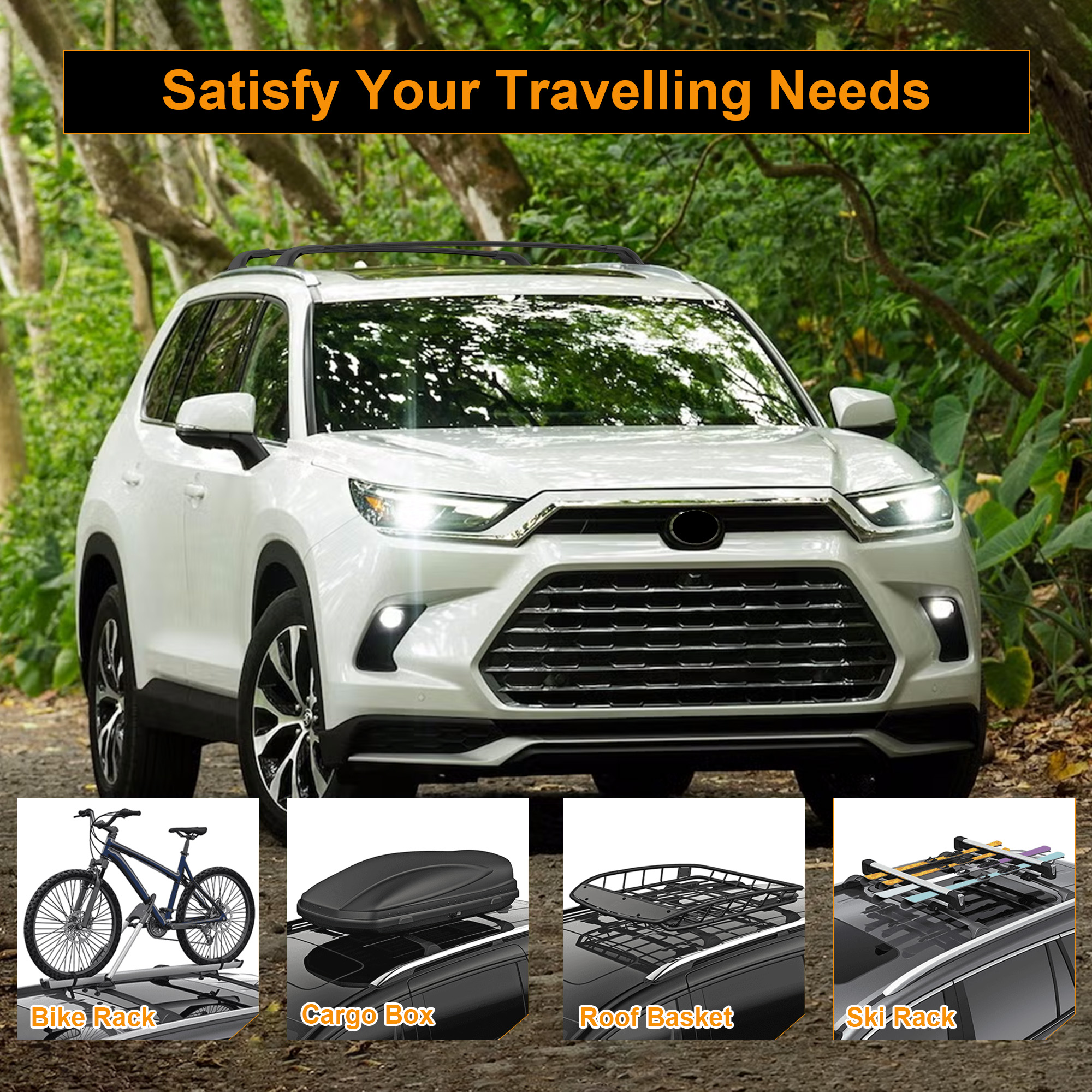 Toyota Grand Highlander Roof Rack Cross Bars （Black）